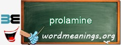 WordMeaning blackboard for prolamine